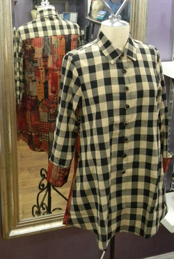 Shana 19501 Print Back Shirt (Taupe)