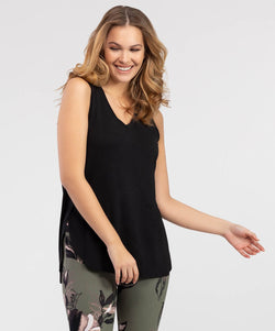 Tribal 3743O V-Neck Tank Top Black